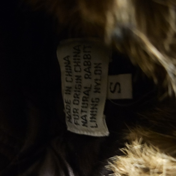 Mad Bomber Real Rabbit Fur Winter Hat With Button Front Flap & Ear Flaps Sz. S - Picture 3 of 8